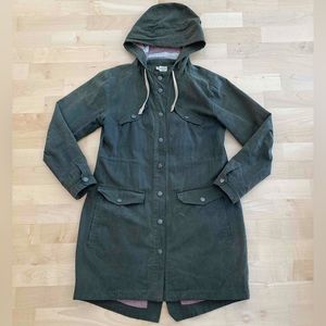 Bridge & Burn Sequoia Jacket Waxed Cotton Anorak Rain Coat Olive Green Small